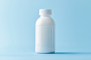 White plastic bottle with cap. Perfect for showcasing your product label design.