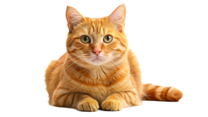 Playful orange kitten isolated on white background