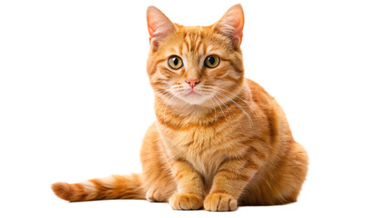 Playful orange kitten isolated on white background