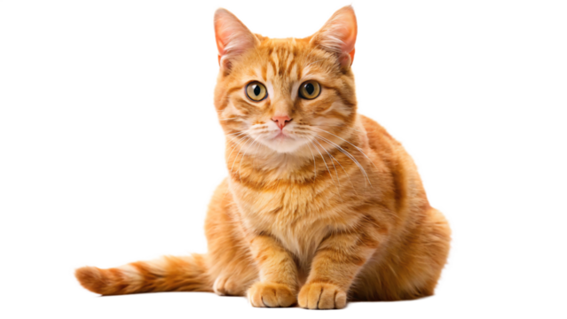 Playful orange kitten isolated on white background - Powered by Adobe