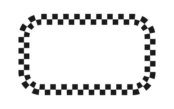 recommend clip art: Checkered rectangle frame. Square race checker flag pattern. Checkerboard geometric pattern. Black and white rally chess square pattern. Finish race frame. Vector illustration on white background.