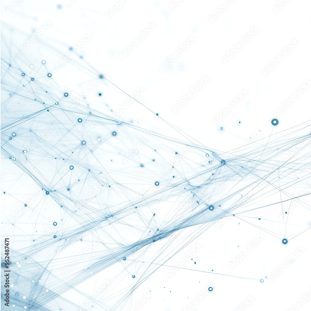 Aufkleber abstract network background with blue lines and nodes, showcasing digital connections and technologi
