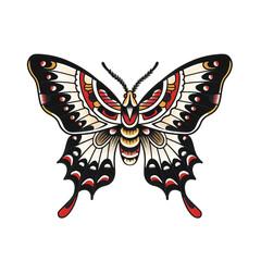 Tribal Butterfly tattoo flash styles illustration