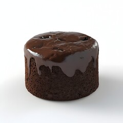 Indulgent Chocolate Cake Presented Elegantly on Minimalist White Background