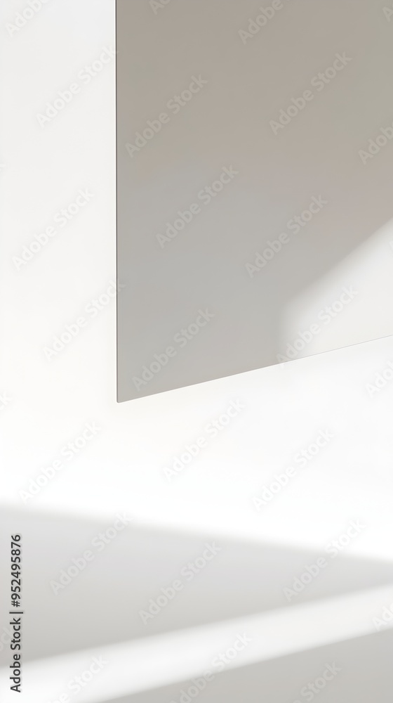 Poster minimalist 3d floating monitor in ethereal white void background