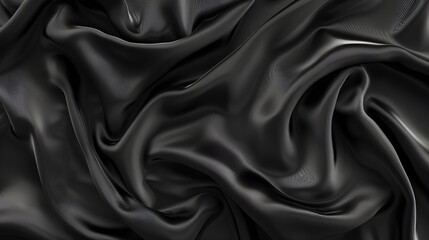 Fototapeta premium Smoothly folded luxurious dark fabric, showcasing elegance and refined sophistication in design