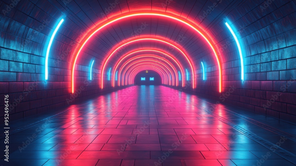 Poster futuristic wallpaper showcasing a 3d render of an abstract background with geometric shapes and glow