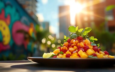 A vibrant street market in Miami