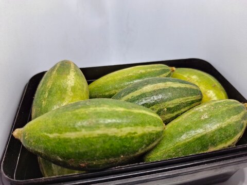 pointed gourd or parwal : "Fresh, vibrant pointed gourd with smooth, green skin, ideal for healthy dishes and traditional recipes, showcasing natural, crisp freshness."