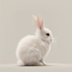 Obraz premium a white rabbit sitting on a white surface