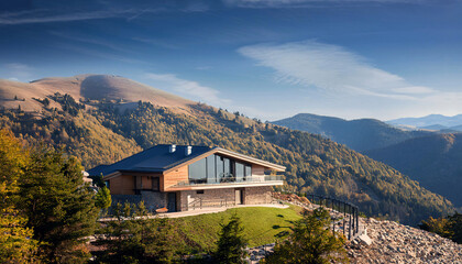 Majestic beautiful house on the mountainside