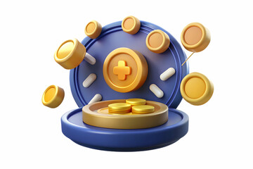 Flat Radiant abstract art of Labh Pancham financial prosperity with digital coins concept as A glowing abstract digital art banner representing financial prosperity during Labh Pancham depicted throug