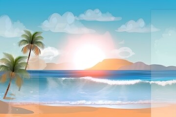 Fototapeta premium beach with palm trees