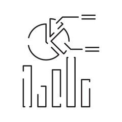 Data analysis line icons. Business and data or finance chart report. Signs analysis thin line icon