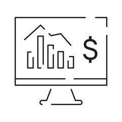 Data analysis line icons. Business and data or finance chart report. Signs analysis thin line icon
