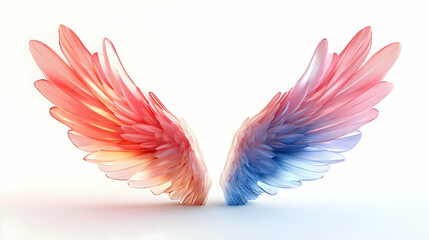 Obraz premium 3D Plus Size Model Icon and Wings with Aspire Text concept as An abstract vector showing a plus size model icon paired with wings and the word Aspire. The elements are isolated on a white background s