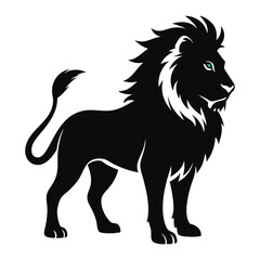 lion silhouette style with white background