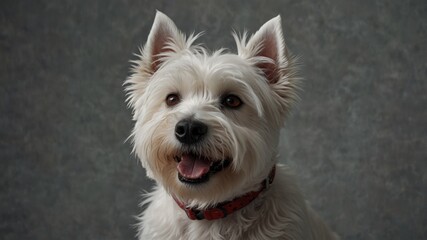 Portrait of a Happy West Highland White Terrier
