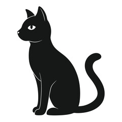 black cat silhouette style with white background