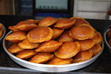 stacked turkish dessert in a tray. 
