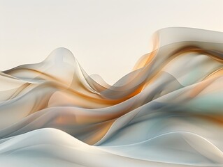 A white and orange wave of fabric is shown in the image