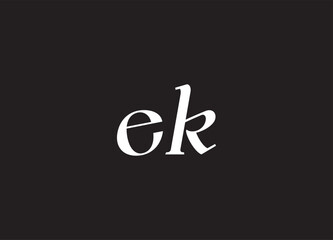 EK letter logo and initial logo design