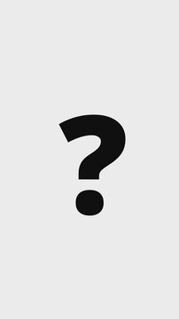 Vertical Animated bw question marks. Black and white thin line icon 4K video for web design. Why asking.