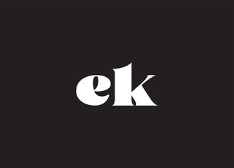 EK letter logo and initial logo design