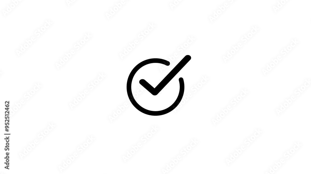 Poster simple check mark icon animation on the background ,check mark icon with circle