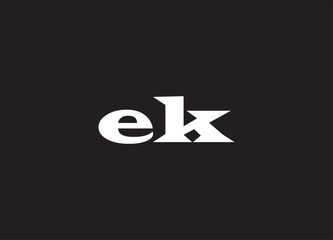 EK letter logo and initial logo design