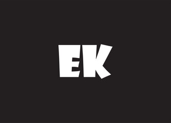 EK letter logo and initial logo design