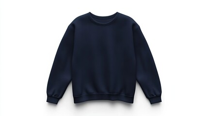 A navy blue sweatshirt displayed on a white background, ideal for casual wear.