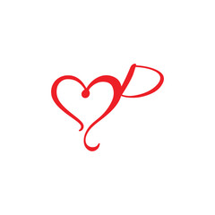 Letter P Love Logo Stock Vector | Adobe Stock