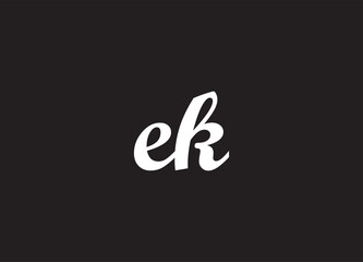 EK letter logo and initial logo design