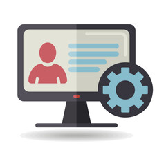 User customize settings on monitor vector icon