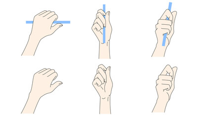 細長いものを持つ手のイラスト2　カラー