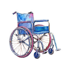 wheelchair vector illustration in watercolor style