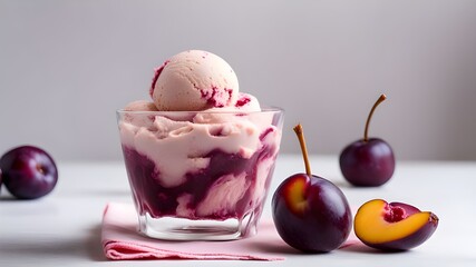 set of plum ice cream