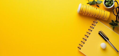 Exercise journal, annual fitness, weekly activities, 3D illustration