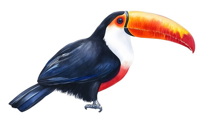 Naklejka premium Colorful Toucan Bird Watercolor Illustration