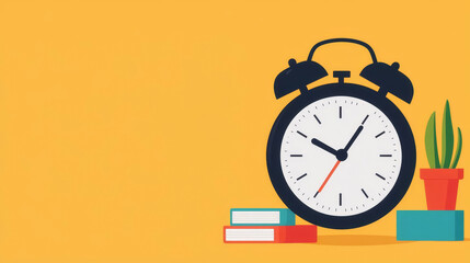 Time management, efficient scheduling, flat design illustration