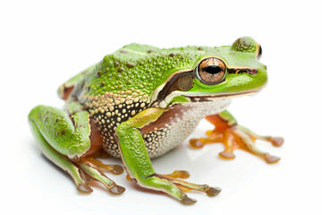 a frog with a green and black face