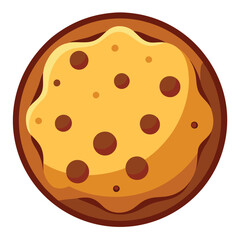 Delicious Cookie with chocolate chips Vector Illustration