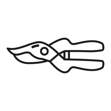 recommend clip art: Garden scissors for cutting branches.Secateurs pruner.Garden scissors.Outline vector illustration.Isolated on white background.