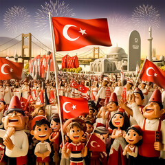 Vector 29 ekim cumhuriyet bayrami kutlu olsun republic day in turkey translation happy 29 october