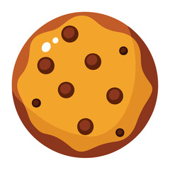 Delicious Cookie with chocolate chips Vector Illustration