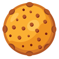 Delicious Cookie with chocolate chips Vector Illustration