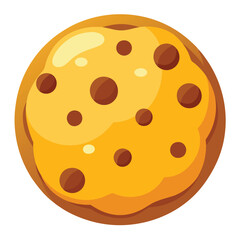 Delicious Cookie with chocolate chips Vector Illustration