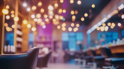 A cozy salon interior with warm lighting, designed for relaxation and beauty treatments.
