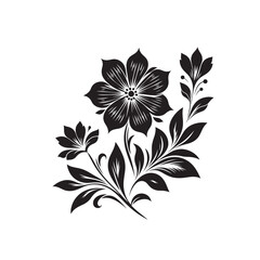 Plants and Flower Silhouette Vector Illustration